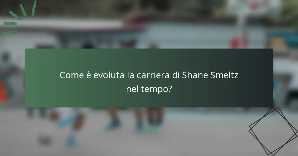 Come è evoluta la carriera di Shane Smeltz nel tempo?