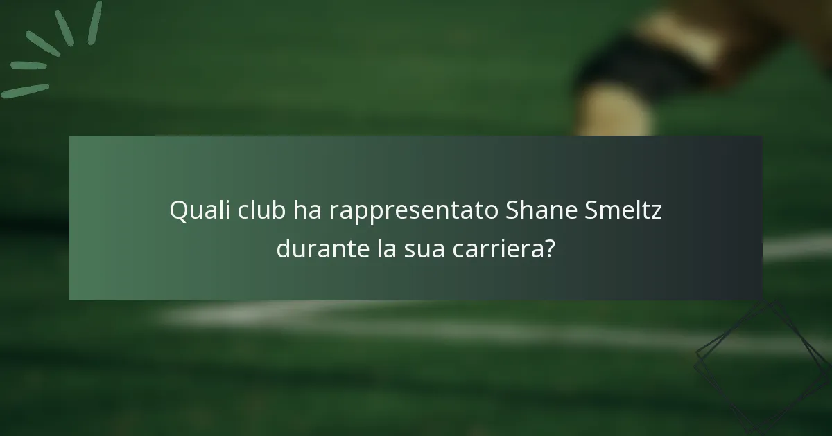 Quali club ha rappresentato Shane Smeltz durante la sua carriera?