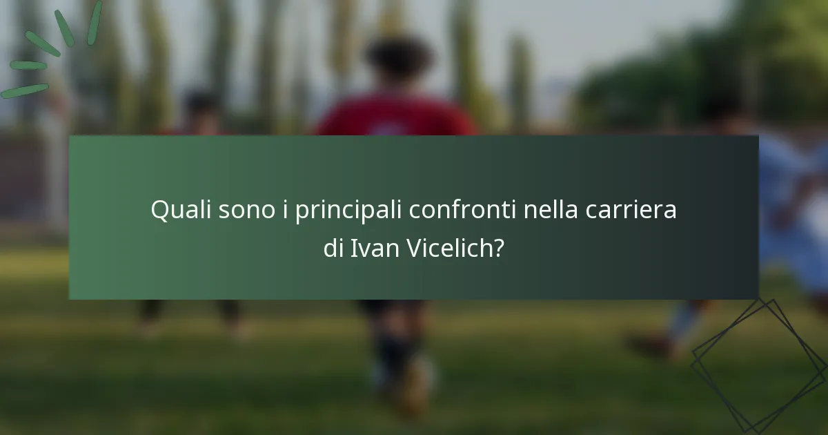 Quali sono i principali confronti nella carriera di Ivan Vicelich?